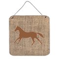 Micasa Horse Burlap And Brown Aluminium Metal Wall Or Door Hanging Prints MI728627